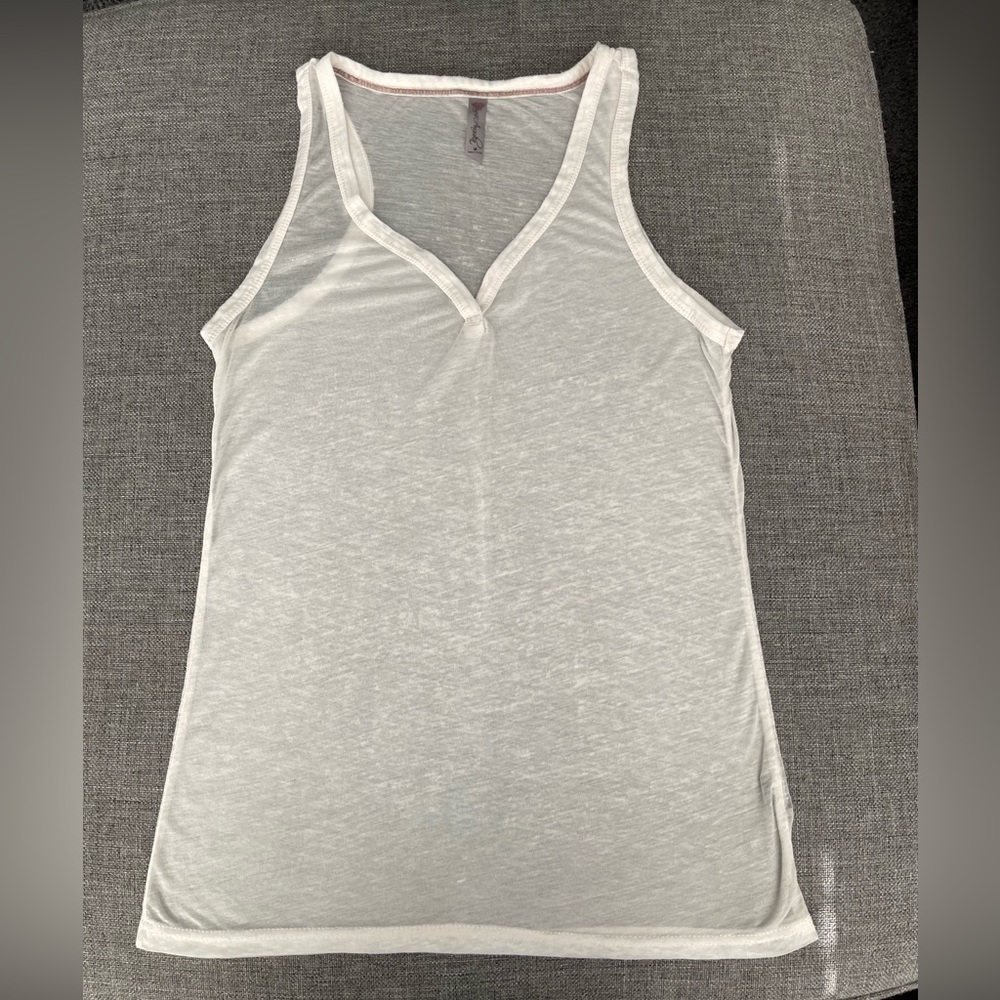Sheer white tank top